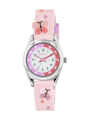 Peers Hardy Pink Tikkers Strap Silver Time Teacher Butterfly Watch - Image 1 of 5