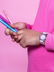 Peers Hardy Pink Tikkers Strap Silver Time Teacher Butterfly Watch - Image 2 of 5
