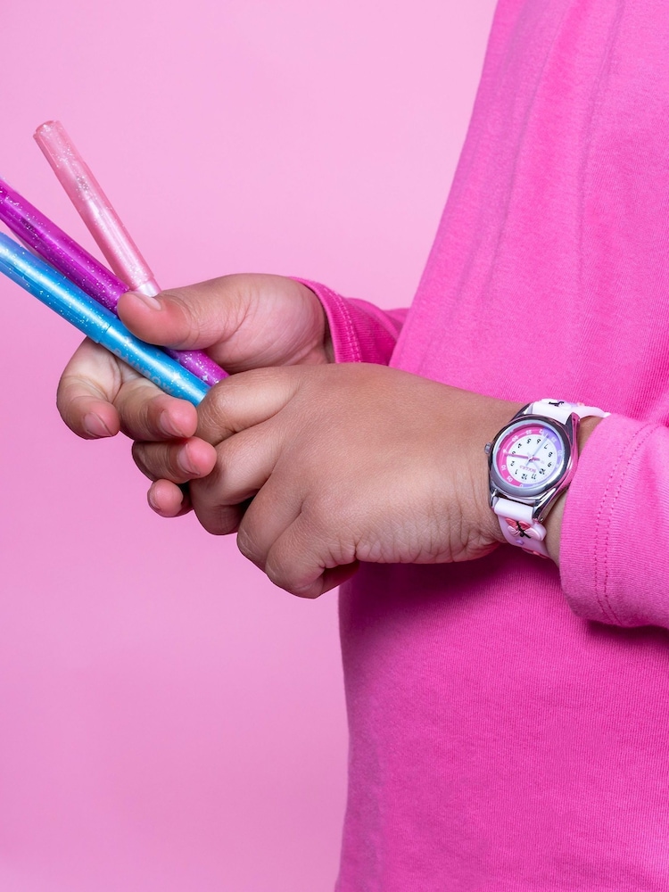 Peers Hardy Pink Tikkers Strap Silver Time Teacher Butterfly Watch - Image 2 of 5