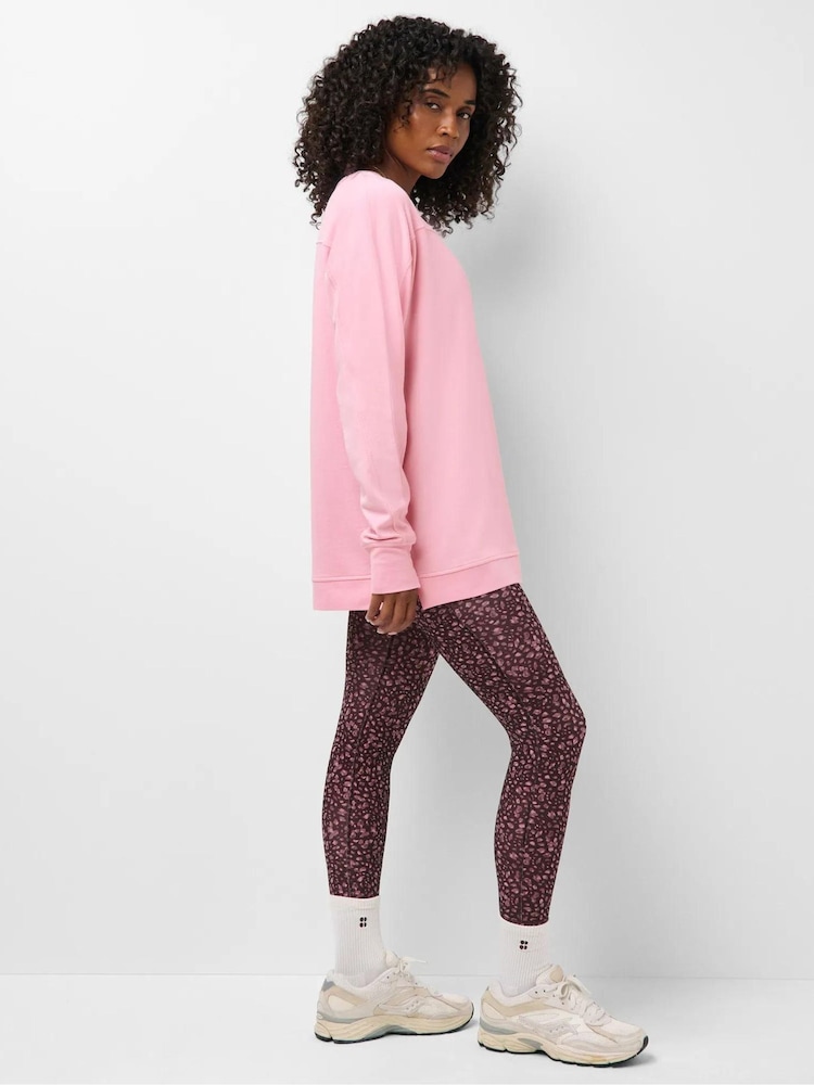 Sweaty Betty Pink After Class Yoke Longline Sweatshirt - Image 2 of 5