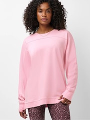 Sweaty Betty Pink After Class Yoke Longline Sweatshirt - Image 3 of 5