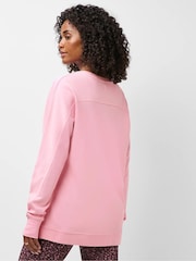 Sweaty Betty Pink After Class Yoke Longline Sweatshirt - Image 4 of 5