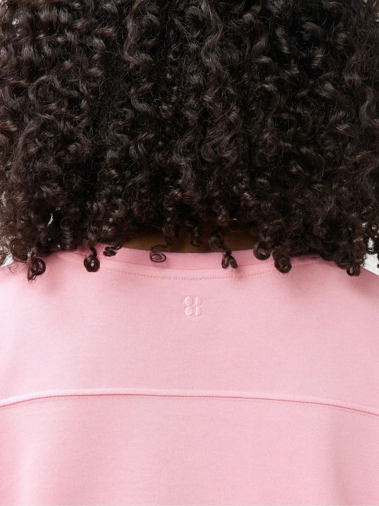 Sweaty Betty Pink After Class Yoke Longline Sweatshirt - Image 5 of 5