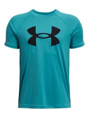 أزرق - تيشرت بشعار كبير بكم قصير من Under Armour - صورة 1 من 3