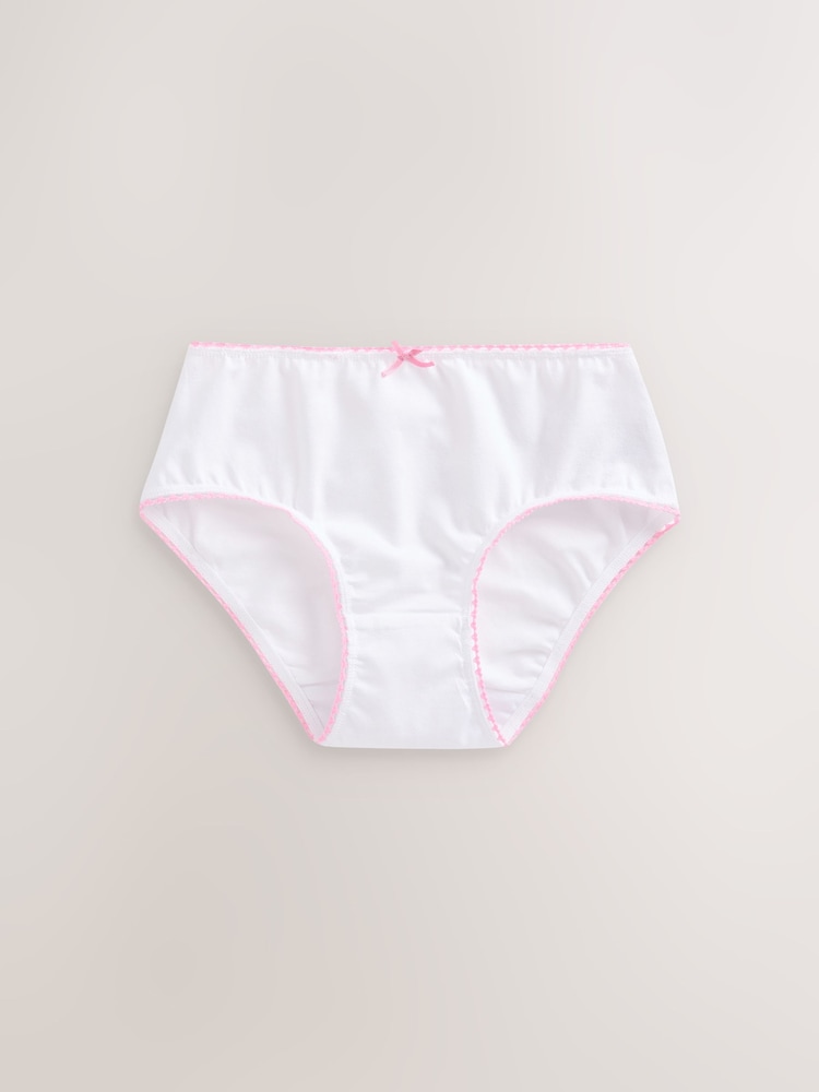 White Heart Lace Trim Briefs 10 Pack (1.5-16yrs) - Image 3 of 13