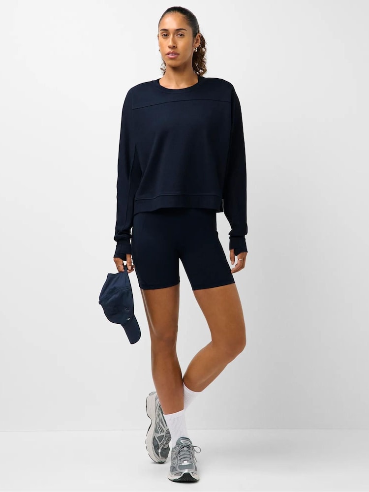 Sweaty Betty Blue After Class Yoke Crop Sweatshirt - Image 2 of 6 Sweaty Betty Blue After Class Yoke Crop Sweatshirt - Image 2 of 6