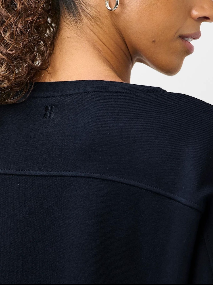 Sweaty Betty Blue After Class Yoke Crop Sweatshirt - Image 6 of 6 Sweaty Betty Blue After Class Yoke Crop Sweatshirt - Image 6 of 6