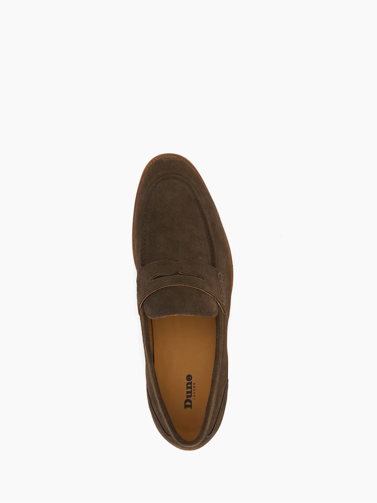 Dune London Brown Chrome Standard Fit Sulli Natural Sole Penny Loafers - Image 6 of 6