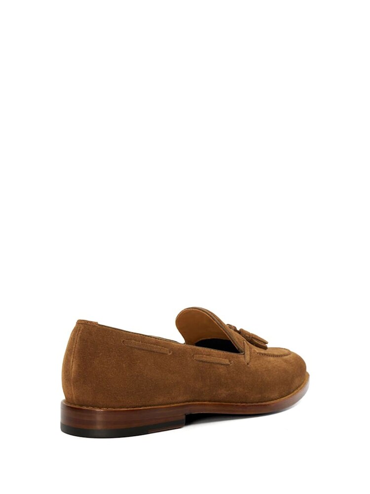 Rjav Chrome - Dune London Sandders Usnjeni podplat Tassel mokasini - Slika 1 iz 6