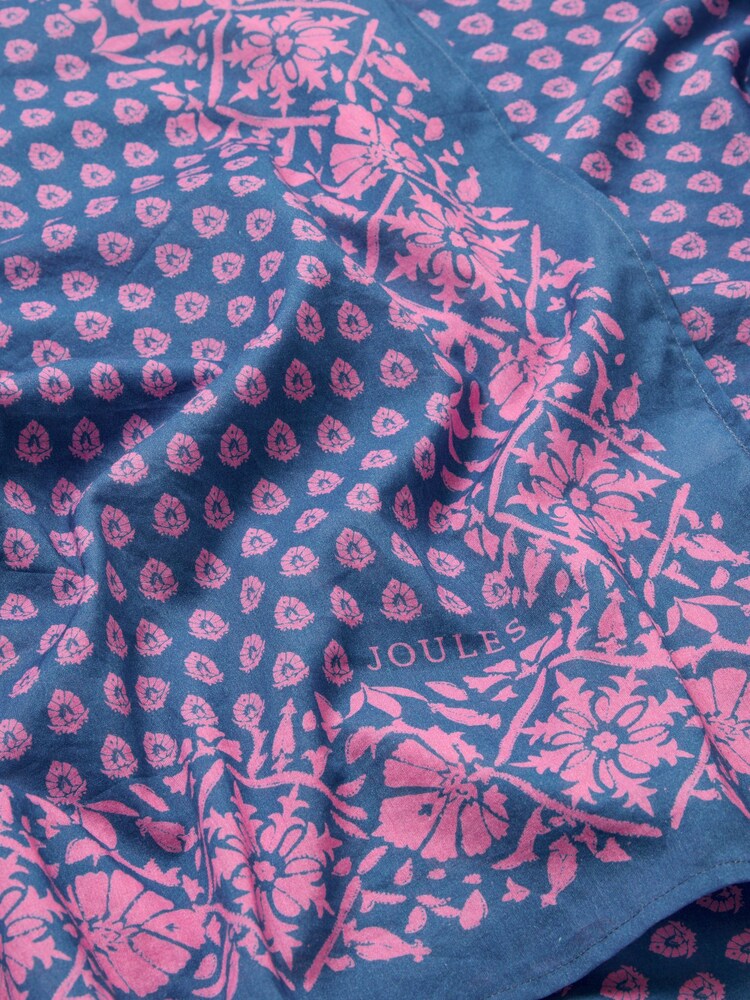 Joules Thornham Blue & Pink Printed Sarong Scarf - Image 5 of 5