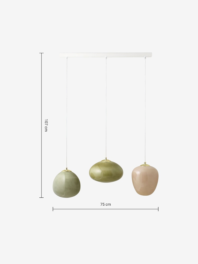 MADE.COM Green Adrianne Linear Pendant Light - Image 3 of 3