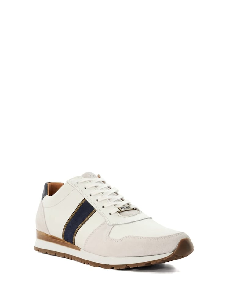 Dune London White Standard Fit Treck Stripe Webbing Runner Trainers - Image 4 of 6