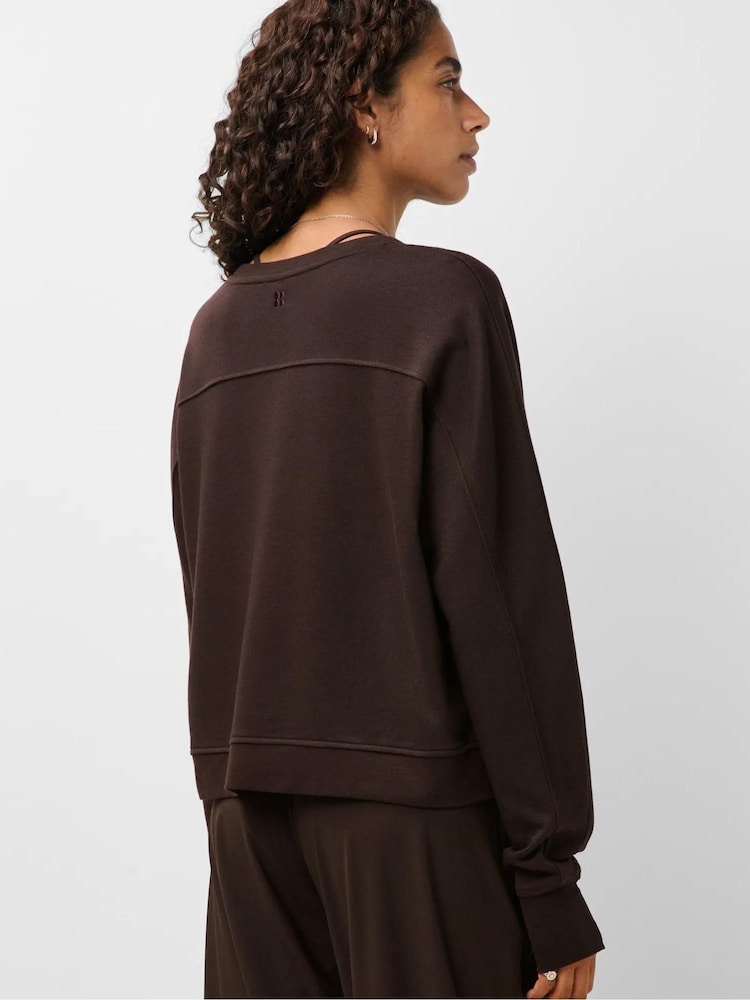 Sweaty Betty Brown After Class Yoke Crop Sweatshirt - Image 2 of 6 Sweaty Betty Brown After Class Yoke Crop Sweatshirt - Image 2 of 6