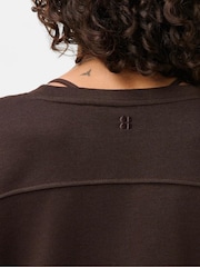 Sweaty Betty Brown After Class Yoke Crop Sweatshirt - Image 4 of 6