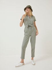 FatFace Green Imogen Short Sleeve Boilersuit - Image 1 of 6