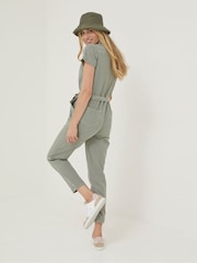 FatFace Green Imogen Short Sleeve Boilersuit - Image 2 of 6