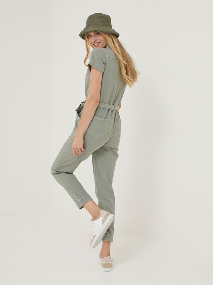 FatFace Green Imogen Short Sleeve Boilersuit - Image 2 of 6