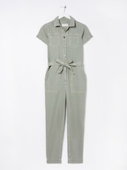 FatFace Green Imogen Short Sleeve Boilersuit - Image 6 of 6