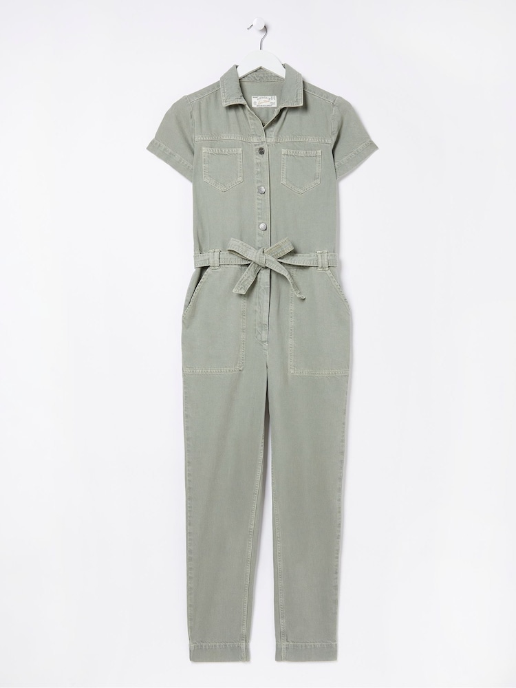 FatFace Green Imogen Short Sleeve Boilersuit - Image 6 of 6
