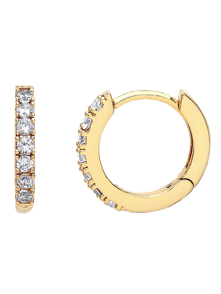 Estella Bartlett Gold Pave Set Hoop Earrings with White CZ - Image 2 of 4