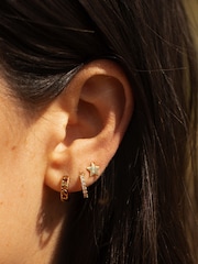 Estella Bartlett Gold Pave Set Hoop Earrings with White CZ - Image 4 of 4
