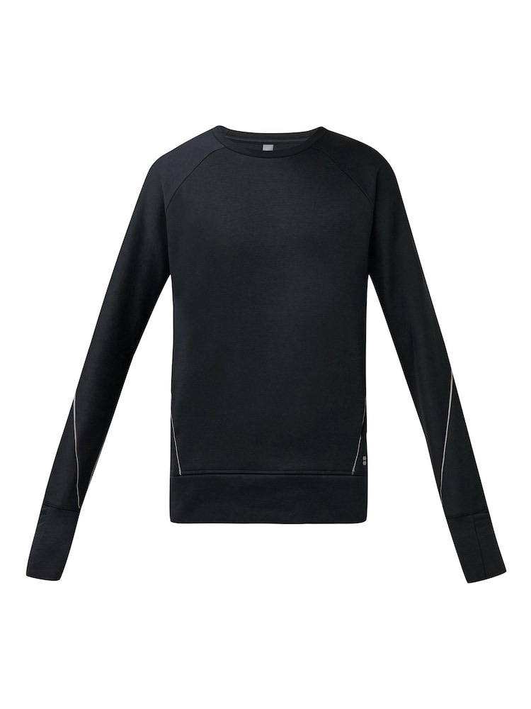 Sweaty Betty Black Tempo Train Adjustable Crew Neck Sweatshirt - Image 5 of 5 Sweaty Betty Black Tempo Train Adjustable Crew Neck Sweatshirt - Image 5 of 5