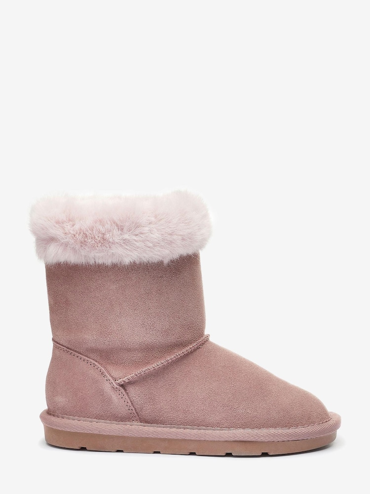 Pink Suede Water Repellent Warm Lined Pull-On Boots - Image 1 of 4
