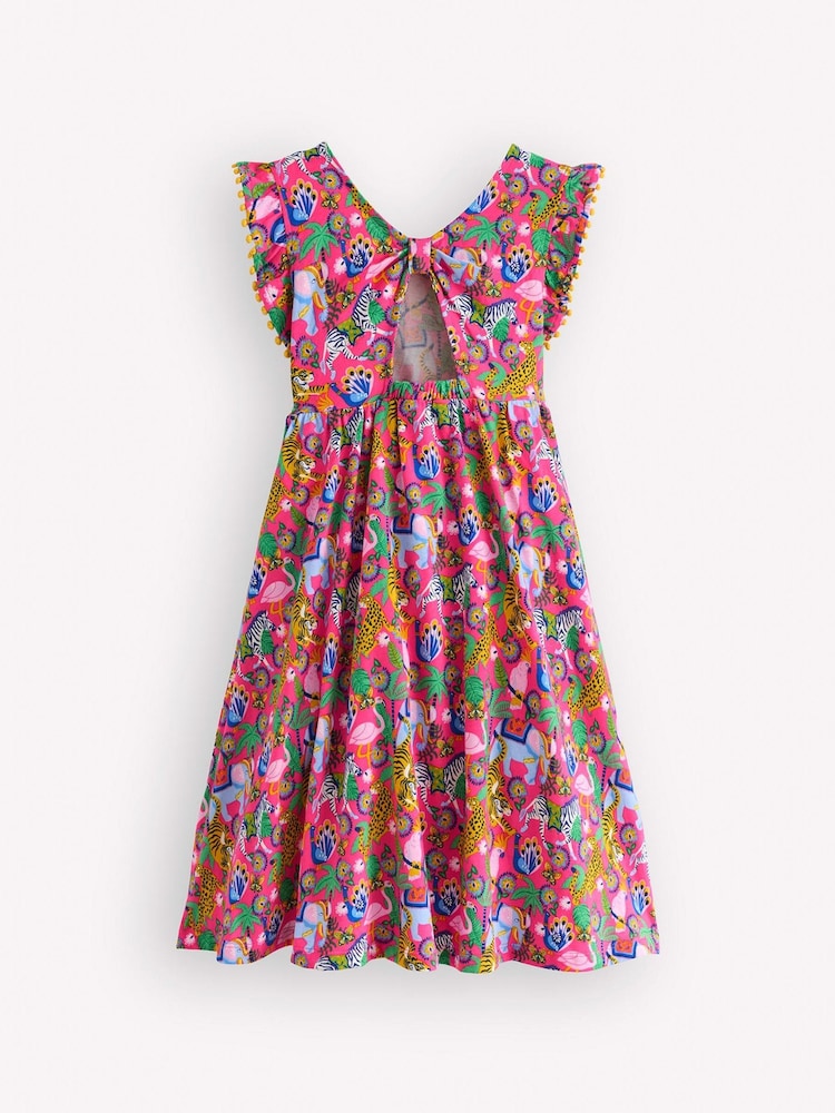 Boden Pink Bow Back Jersey Dress - Image 2 of 3