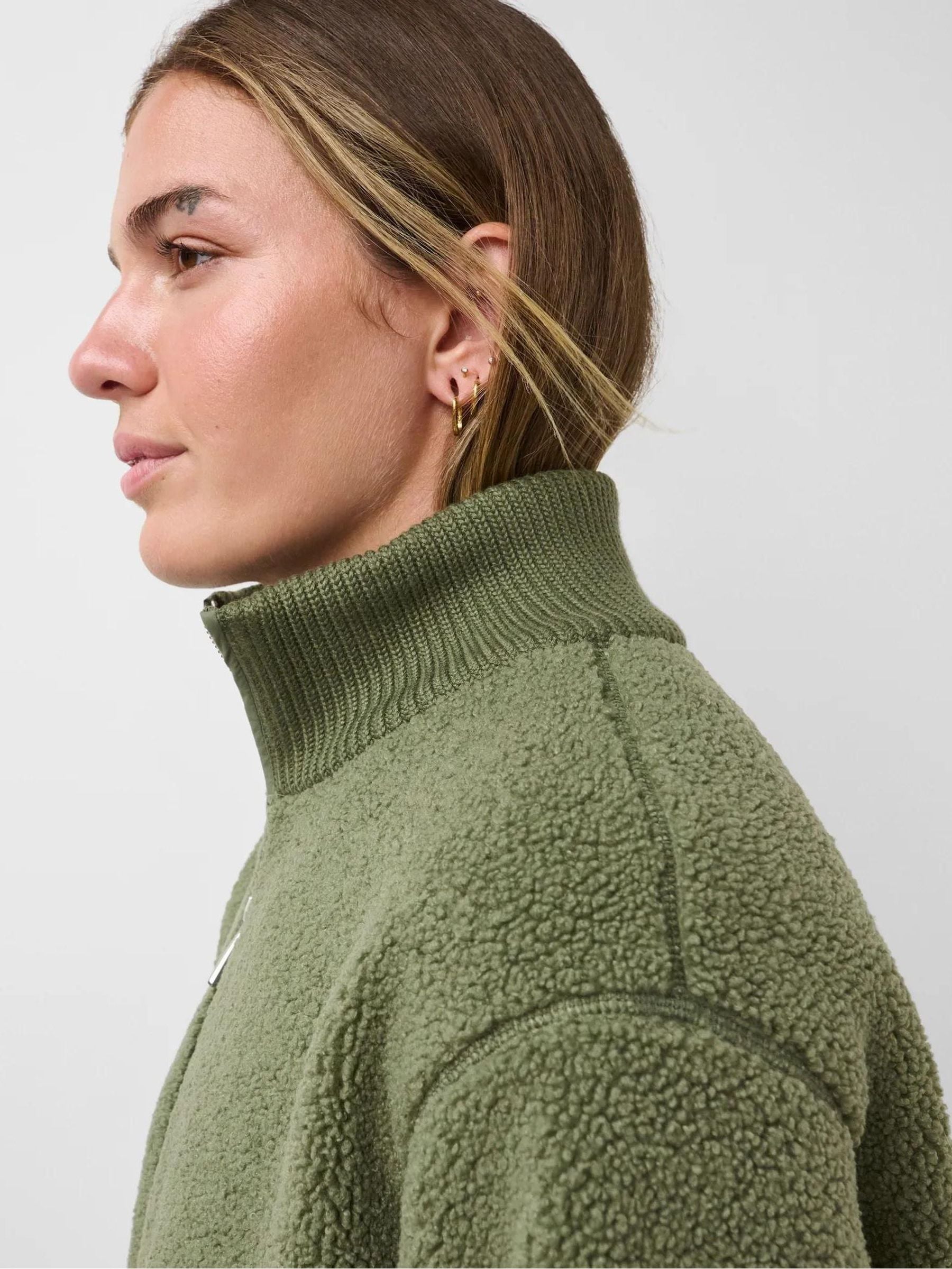 Buy Sweaty Betty Green Plush Ribbed Zip Up Fleece from Next USA