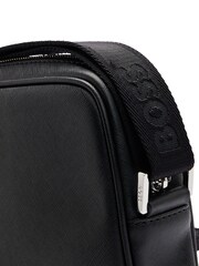 BOSS Black Leather Logo Reporting Bag - Image 10 of 10