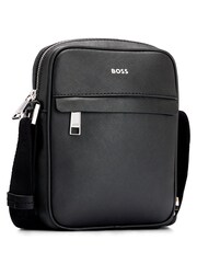 BOSS Black Leather Logo Reporting Bag - Image 4 of 10