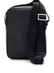 BOSS Black Leather Logo Reporting Bag - Image 6 of 10