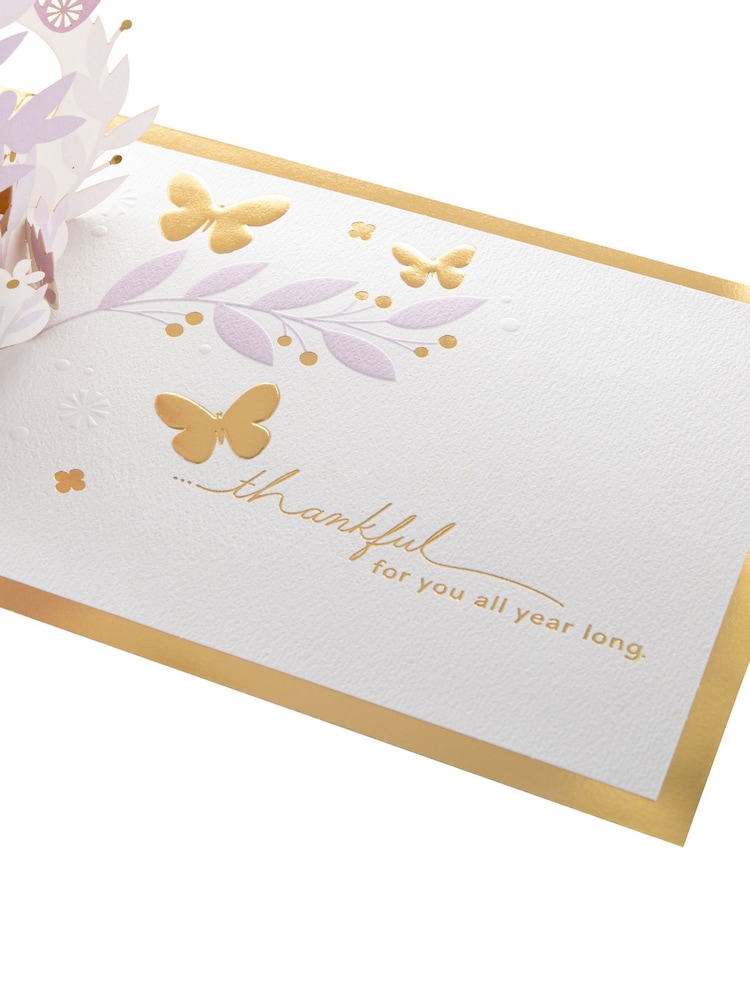Hallmark White Birthday Card Butterflies 3D Pop-Up Design - Image 4 of 4 Hallmark White Birthday Card Butterflies 3D Pop-Up Design - Image 4 of 4