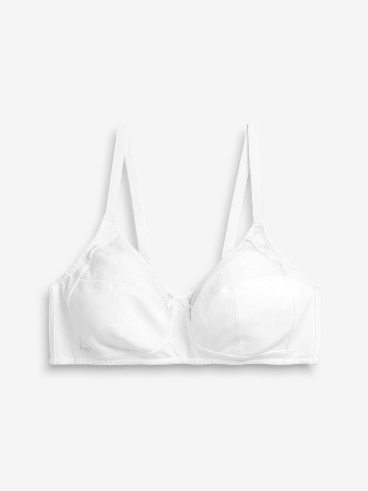 White Total Support Full Cup Non Wire Cotton Ultimate Comfort Bra B-H - Image 4 of 4