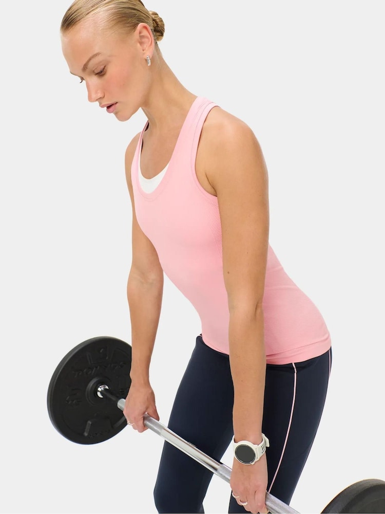 Deco Pink - Débardeur d’entraînement sans coutures Betty Athlete en sueur - Image 1 de 6