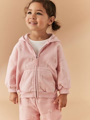 Pink Floral Zip Through Hoodie (3mths-7yrs) - Image 1 of 7