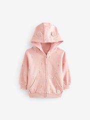 Pink Floral Zip Through Hoodie (3mths-7yrs) - Image 5 of 7