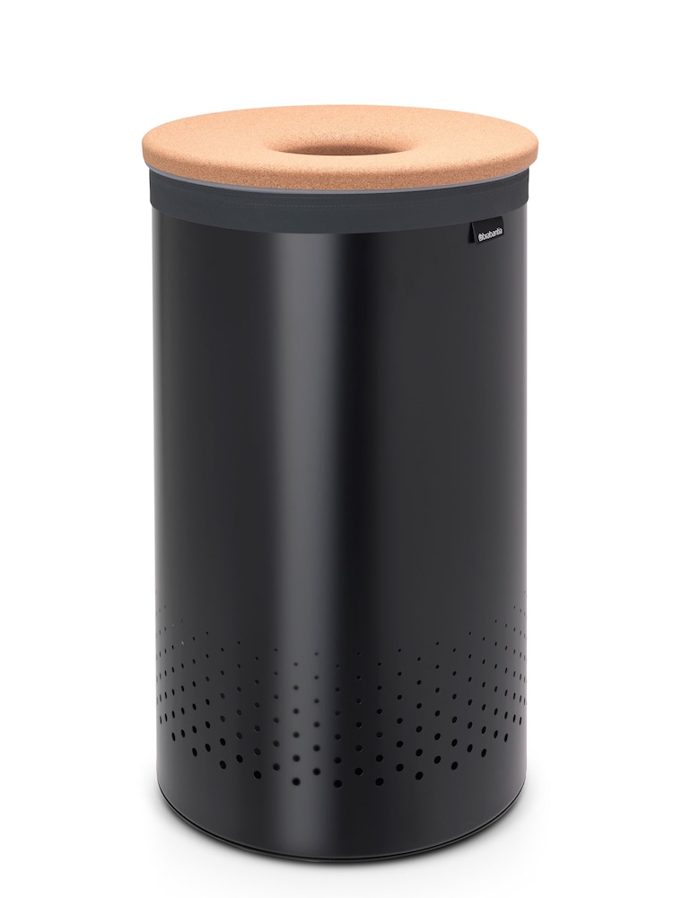 Brabantia Matt Black 60L Cork Lid Laundry Bin - Image 1 of 6