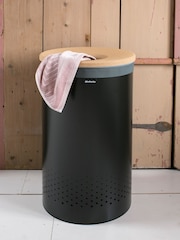 Brabantia Matt Black 60L Cork Lid Laundry Bin - Image 2 of 6