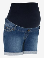 JoJo Maman Bébé Light Wash Mid Wash Denim Maternity Shorts - Image 17 of 18