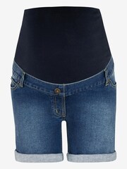 JoJo Maman Bébé Light Wash Mid Wash Denim Maternity Shorts - Image 18 of 18