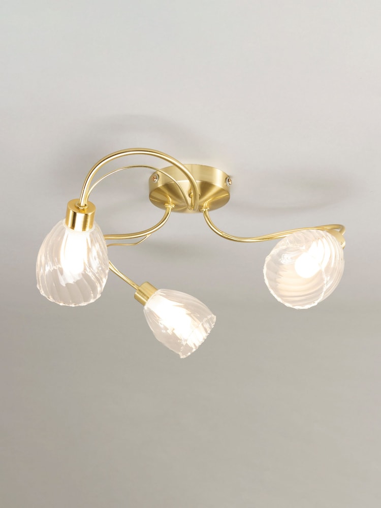 BHS Brass Veria Tangle Flush 3 Light Flush Ceiling Light - Image 1 of 4