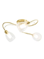 BHS Brass Veria Tangle Flush 3 Light Flush Ceiling Light - Image 2 of 4