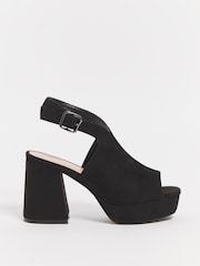 Simply Be Black Scoop Front Boots In Extra Wide Fit - Image 1 of 2