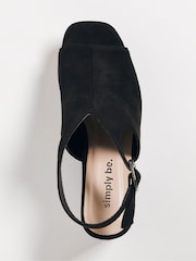 Simply Be Black Scoop Front Boots In Extra Wide Fit - Image 2 of 2