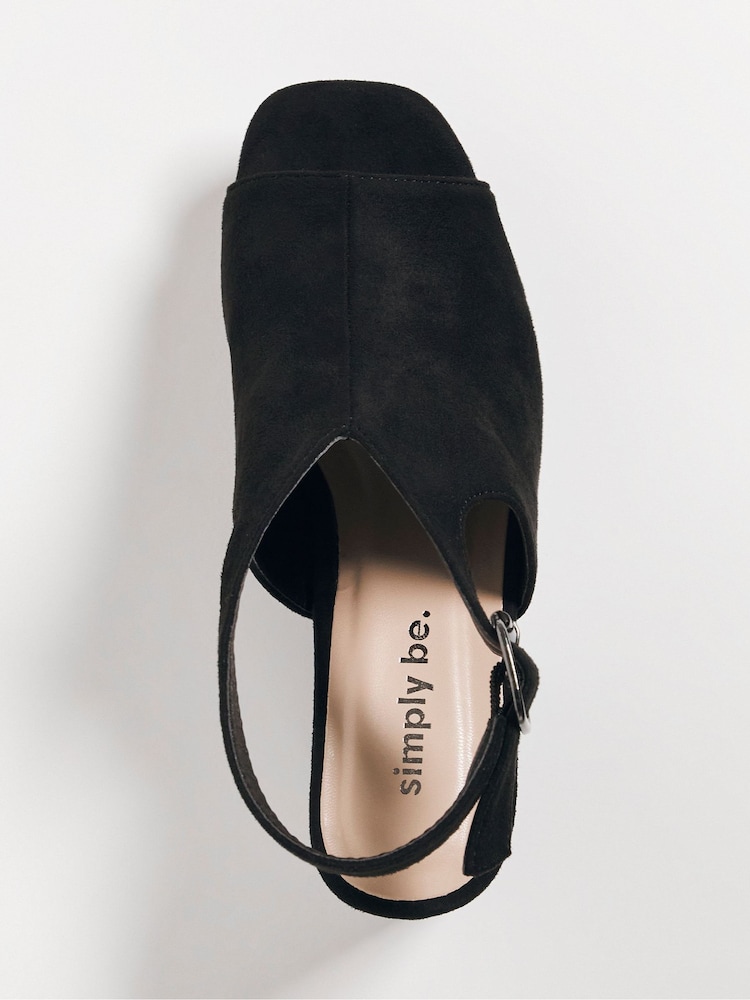 Simply Be Black Scoop Front Boots In Extra Wide Fit - Image 2 of 2