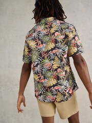 White Stuff Black Flamingo Printed Shirt - Image 2 of 7