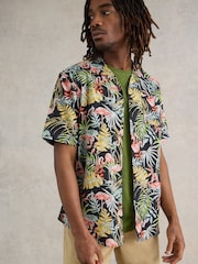 White Stuff Black Flamingo Printed Shirt - Image 3 of 7