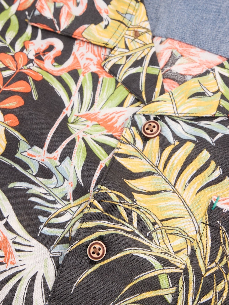 White Stuff Black Flamingo Printed Shirt - Image 7 of 7