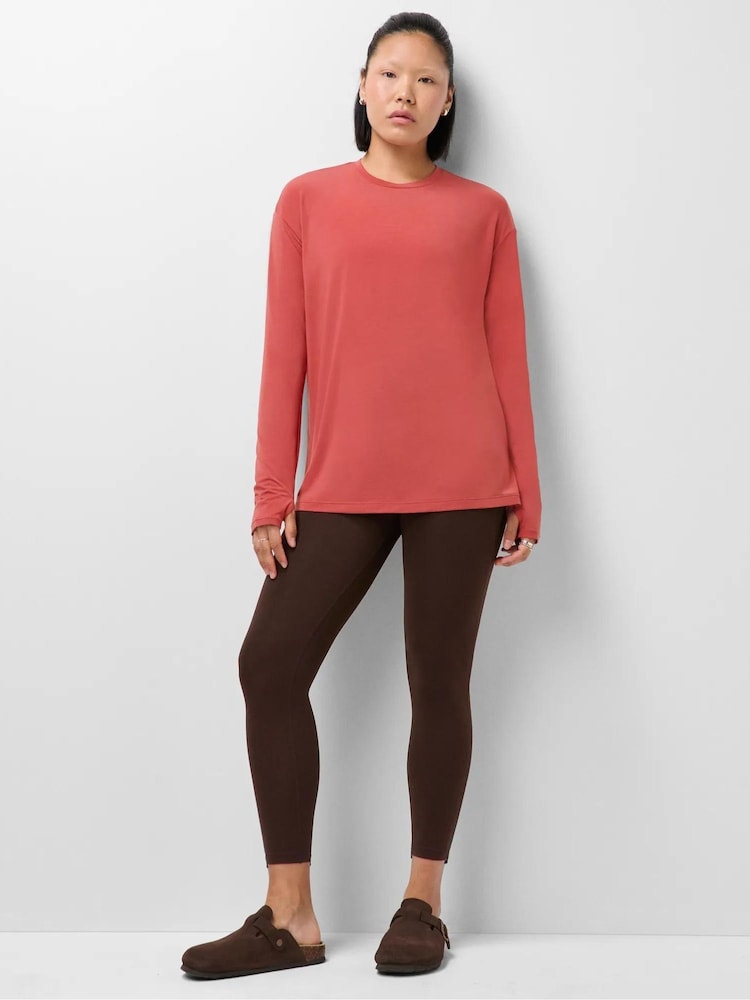 Sweaty Betty Red Soft Flow Studio Longline Long Sleeve Top - Image 2 of 6 Sweaty Betty Red Soft Flow Studio Longline Long Sleeve Top - Image 2 of 6
